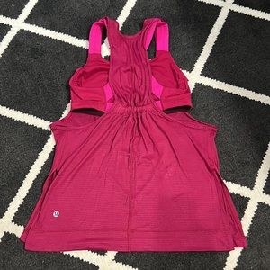 Lululemon tank with built in sports bra, size 6